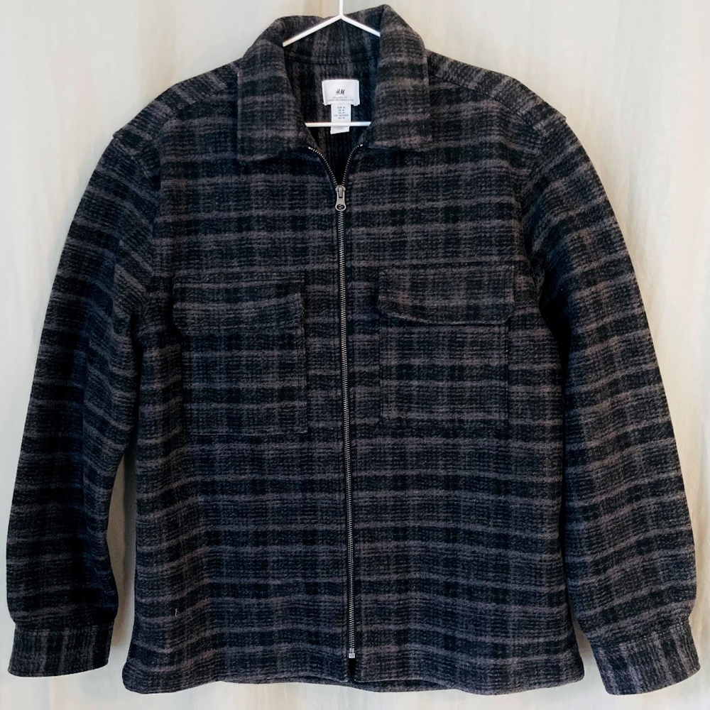 H&M Mens Plaid Zipped Shacket Overshirt - Med NWOT